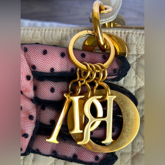 Dior Lady Dior Cannage Nylon Handbag Beige - Picture 10 of 17